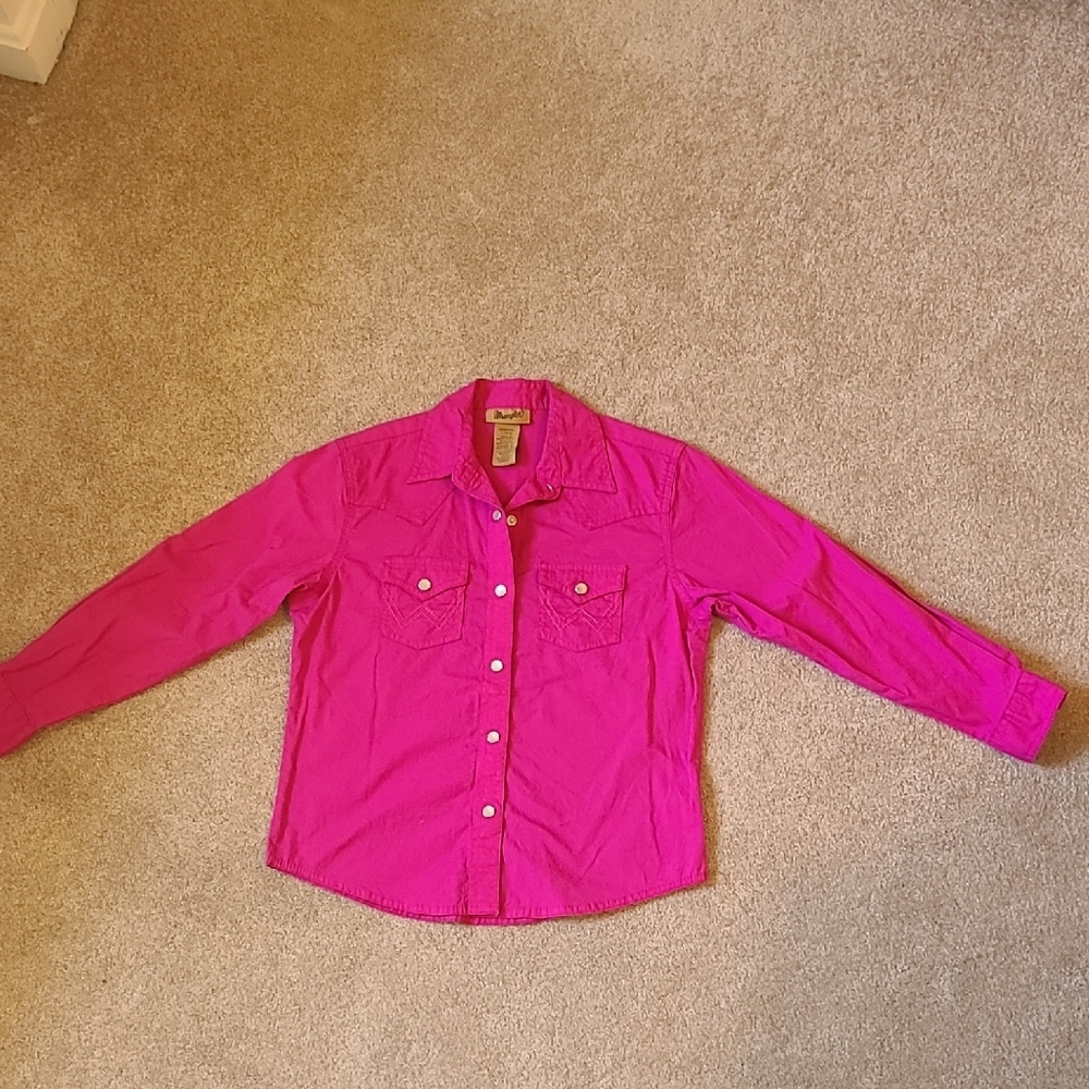 Wrangler Pink Button Down Shirt Vibrant Casual Top